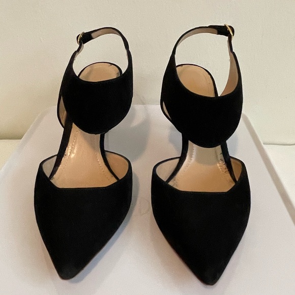 Nicholas Kirkwood Leda Suede Cutout Slingback Pump, Black 38 1/2 - Picture 7 of 13